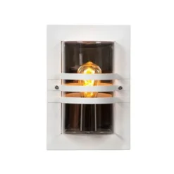 Lucide PRIVAS Wandlamp Buiten-Wit-1xE27-60W-IP44-PVC Outlet