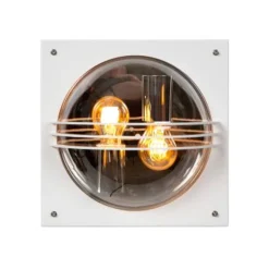 Lucide PRIVAS Wandlamp Buiten-Wit-2xE27-60W-IP44-PVC Online