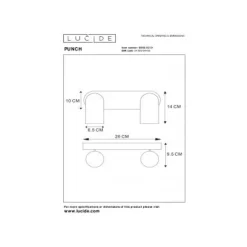 Lucide PUNCH Plafondspot-Wit-2xGU10-35W-Metaal New