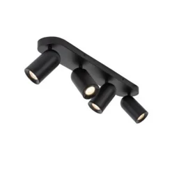 Lucide PUNCH Plafondspot-Zwart-4xGU10-35W-Metaal New