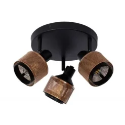 Lucide RAFA - Plafondspot - Ø 42 cm - 3xE14 - Zwart Outlet