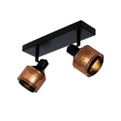 Lucide RAFA - Plafondspot - 2xE14 - Zwart Hot