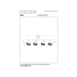 Lucide RAFA - Plafondspot - 4xE14 - Zwart Discount