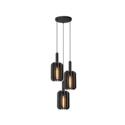Lucide RAFAL Hanglamp-Grijs-Ø50-3xE27-40W-Vilt Discount