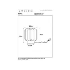 Lucide RAFAL Tafellamp-Grijs-Ø23-1xE27-40W-Vilt Online