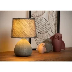 Lucide RAMZI - Tafellamp - Ø 18 cm - 1xE14 - Grijs Best