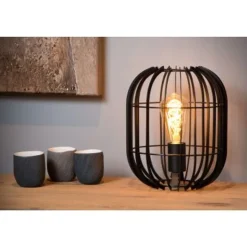 Lucide REDA - Tafellamp - Ø 22 cm - 1xE27 - Zwart Hot