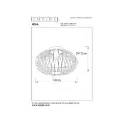Lucide REDA Plafonnier E27 Ø32cm H24cm Zwart New
