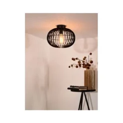 Lucide REDA Plafonnier E27 Ø32cm H24cm Zwart New