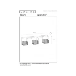 Lucide RENATE - Plafonnière - 3xE27 - Zwart Clearance