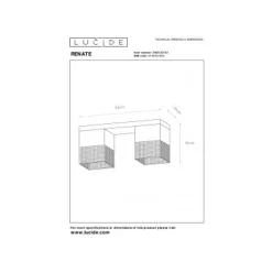 Lucide RENATE - Plafonnière - 2xE27 - Zwart Sale