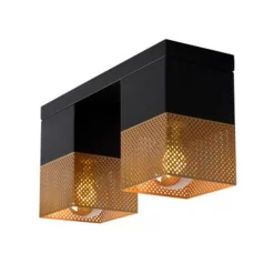 Lucide RENATE - Plafonnière - 2xE27 - Zwart Sale