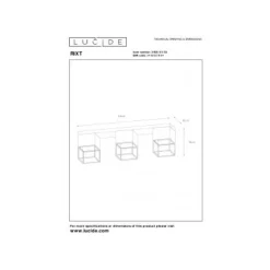 Lucide RIXT - Plafonnière - 3xE27 - Zwart Discount