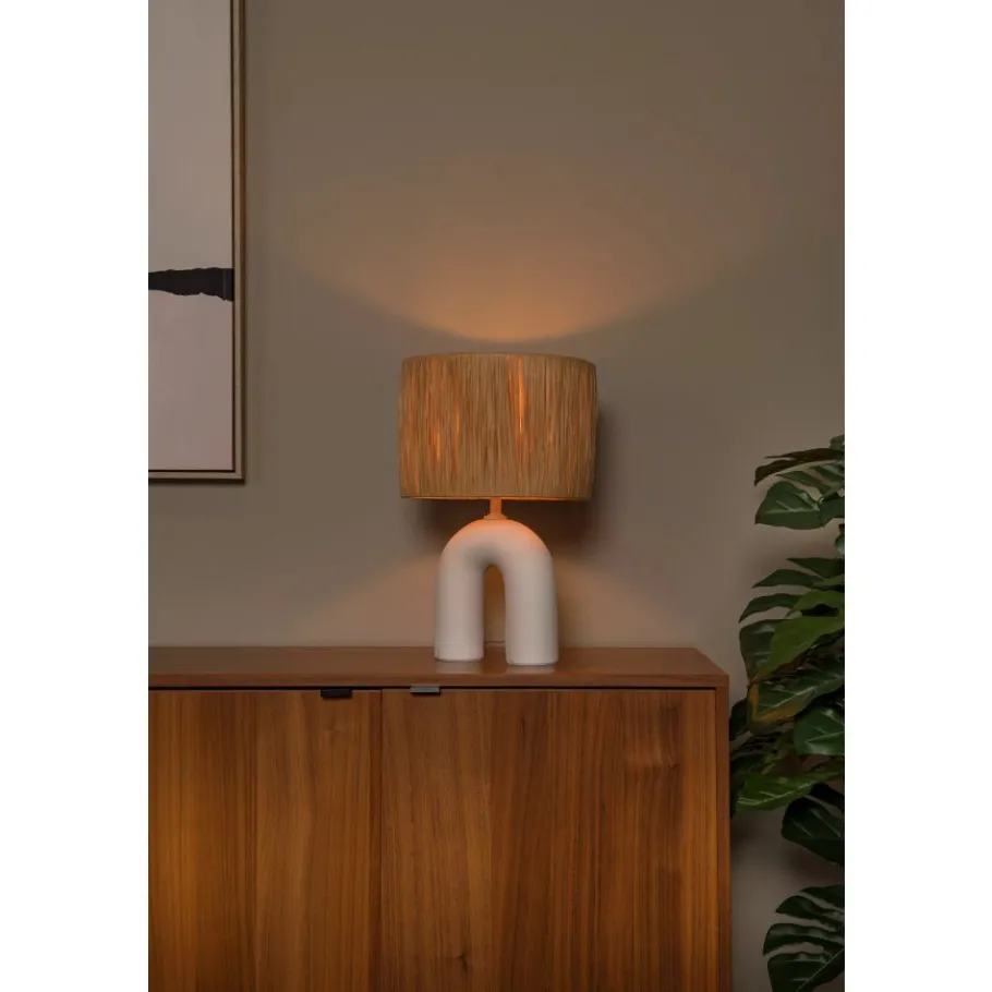 Lucide RONDA Tafellamp-Wit-1xE27-40W-Kerami. Sale