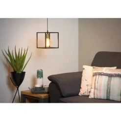 Lucide RUBEN Hanglamp 1x E27 40W Zwart / mat goud Hot