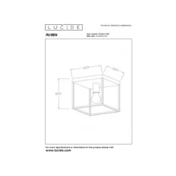Lucide RUBEN Plafonnier 1x E27 40W Zwart / mat goud Online