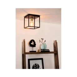 Lucide RUBEN Plafonnier 1x E27 40W Zwart / mat goud Online