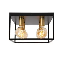Lucide RUBEN Plafonnière-Zwart-4xE27-40W-Metaal Outlet