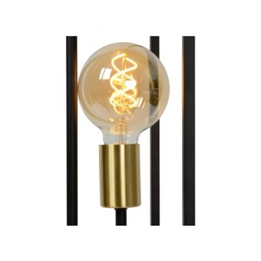 Lucide RUBEN Vloerlamp 3x E27 40W Zwart / mat goud
