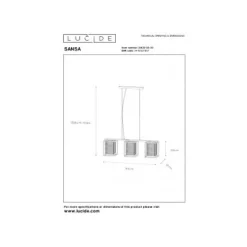 Lucide SANSA - Hanglamp - 3xE27 - Zwart Online