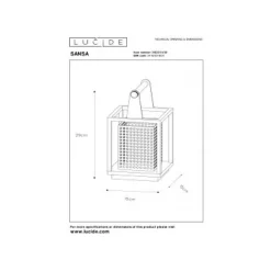 Lucide SANSA - Tafellamp - 1xE27 - Zwart Hot