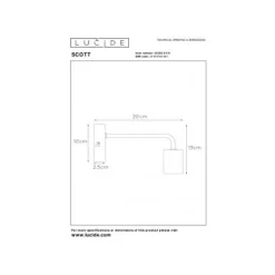Lucide SCOTT - Wandlamp - 1xE27 - Wit Clearance