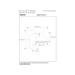 Lucide SENSAS Bedlamp-Wit-1xGU10 (ES111)-12W-Staal Discount