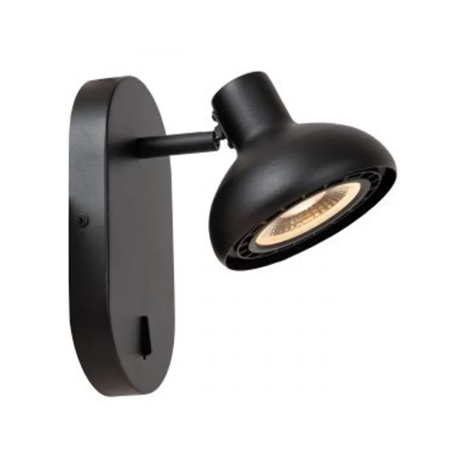 Lucide SENSAS Bedlamp-Zwart-1xGU10 (ES111)-12W-Staal Discount