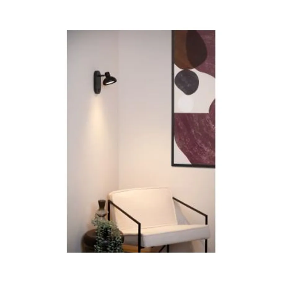 Lucide SENSAS Bedlamp-Zwart-1xGU10 (ES111)-12W-Staal Discount