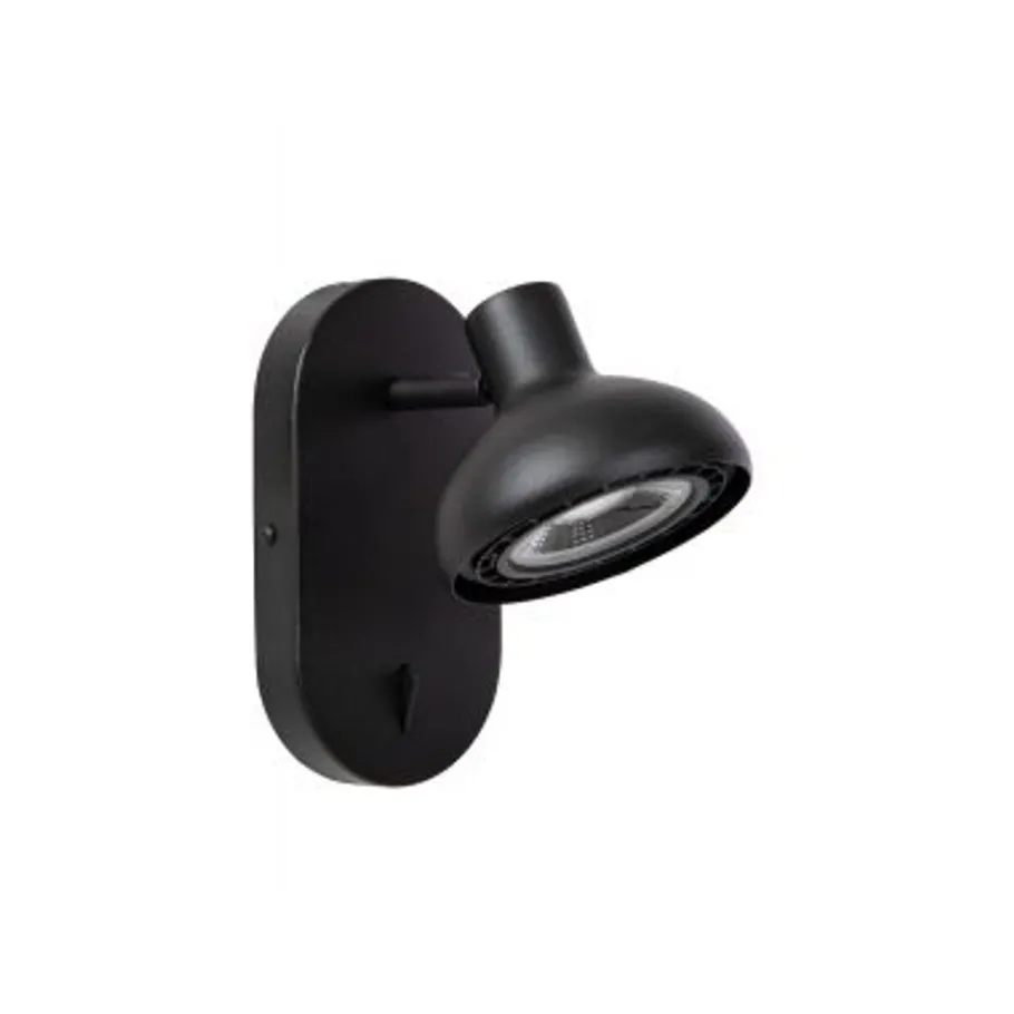 Lucide SENSAS Bedlamp-Zwart-1xGU10 (ES111)-12W-Staal Discount