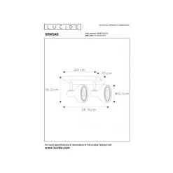 Lucide SENSAS Plafondspot-Wit-2xGU10 (ES111)-12W-Staal Sale