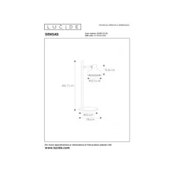 Lucide SENSAS Tafellamp-Zwart-Ø18-1xGU10 (ES111)-12W New