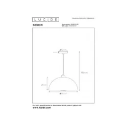 Lucide SIEMON - Hanglamp - Ø 40 cm - 1xE27 - Blauw Hot