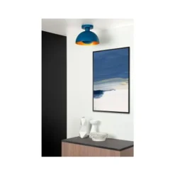 Lucide SIEMON - Plafonnière - Ø 25 cm - 1xE27 - Blauw Outlet