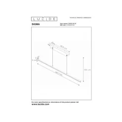 Lucide SIGMA - Hanglamp - LED Dimb. - 1x36W 3000K - Zwart New
