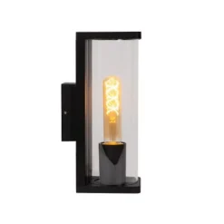 Lucide SLIGO Wandlamp Buiten-Zwart-1xE27-15W-IP54-PVC Clearance
