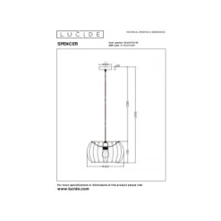 Lucide SPENCER Hanglamp-Zwart-Ø30-1xE27-40W-Vilt Outlet