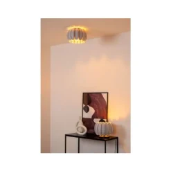 Lucide SPENCER Plafonnière-Grijs-Ø30-1xE27-40W-Vilt Hot