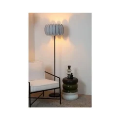 Lucide SPENCER Vloerlamp-Grijs-Ø40-1xE27-40W-Vilt Hot