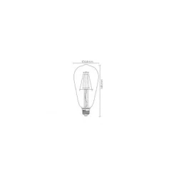 Lucide ST64 - Filament lamp - Ø 6,4 cm - LED Dimb. - E27 - 1x5W 2700K - Transparant New
