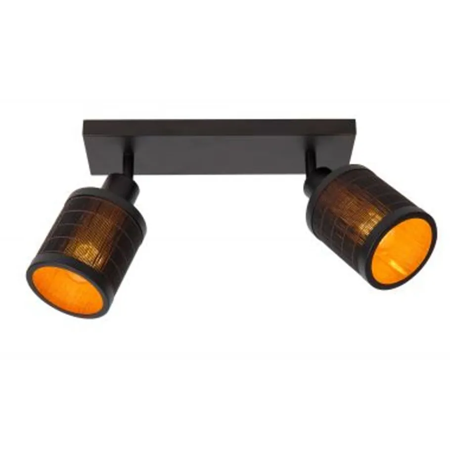 Lucide TAGALOG Plafondspot-Zwart-2xE27-40W-Bamboe Sale