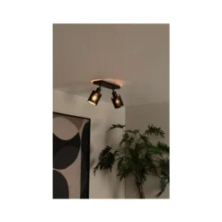 Lucide TAGALOG Plafondspot-Zwart-2xE27-40W-Bamboe Sale