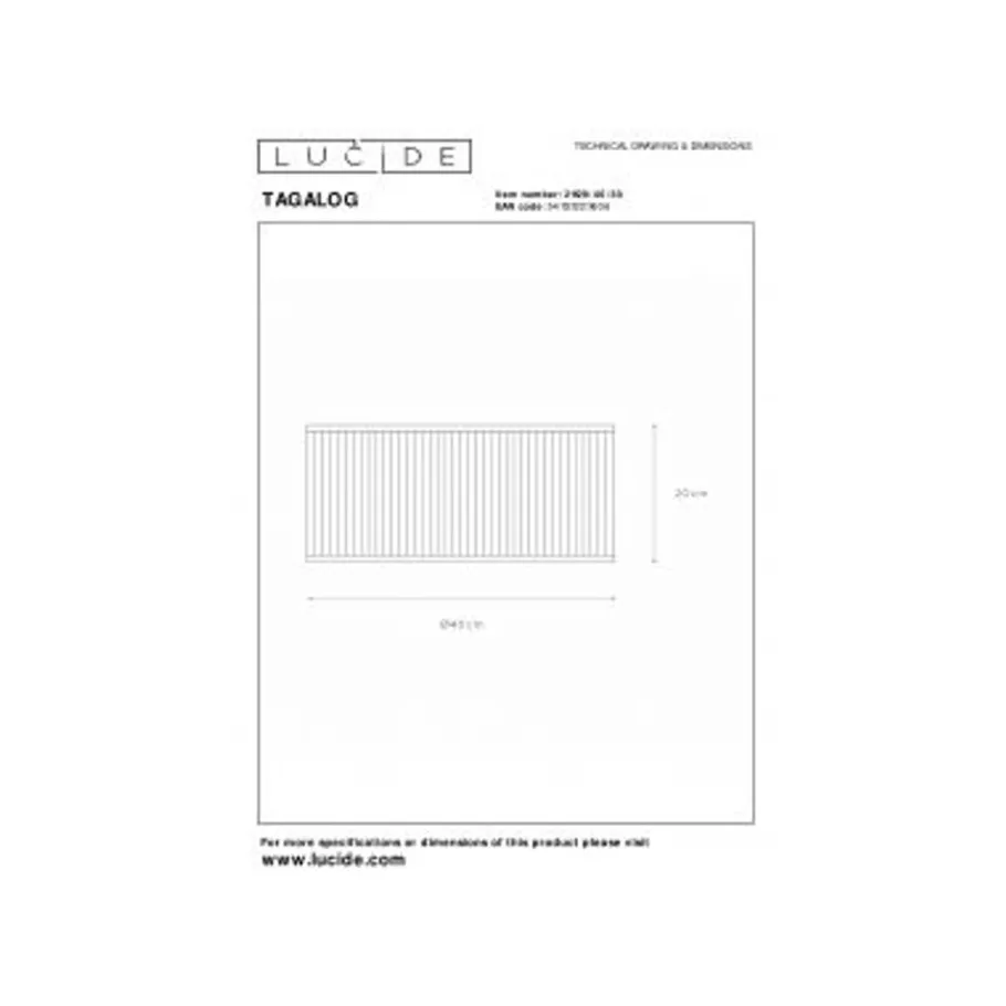 Lucide TAGALOG Plafonnière-Zwart-Ø40-1xE27-40W-Bamboe Outlet