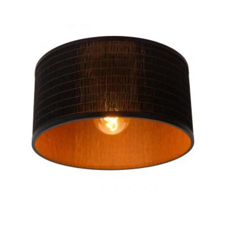 Lucide TAGALOG Plafonnière-Zwart-Ø40-1xE27-40W-Bamboe Outlet