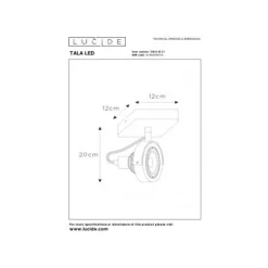 Lucide TALA LED - Plafondspot - LED Dim to warm - GU10 - 1x12W 2200K/3000K - Wit Clearance