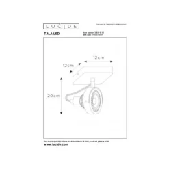 Lucide TALA LED - Plafondspot - LED Dim to warm - GU10 - 1x12W 2200K/3000K - Zwart Hot