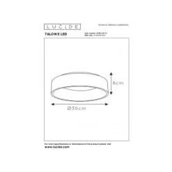 Lucide TALOWE LED Plafonnier Ø30cm 20W 3000K Wit Online