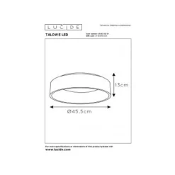 Lucide TALOWE LED Plafonnier Ø45cm 30W 3000K Wit