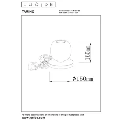 Lucide TAMINO - Tafellamp - Ø 15 cm - LED - 1x6W 3000K - Zwart