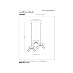 Lucide TASMAN Hanglamp-Nature.-3xE27-60W-Papier Outlet